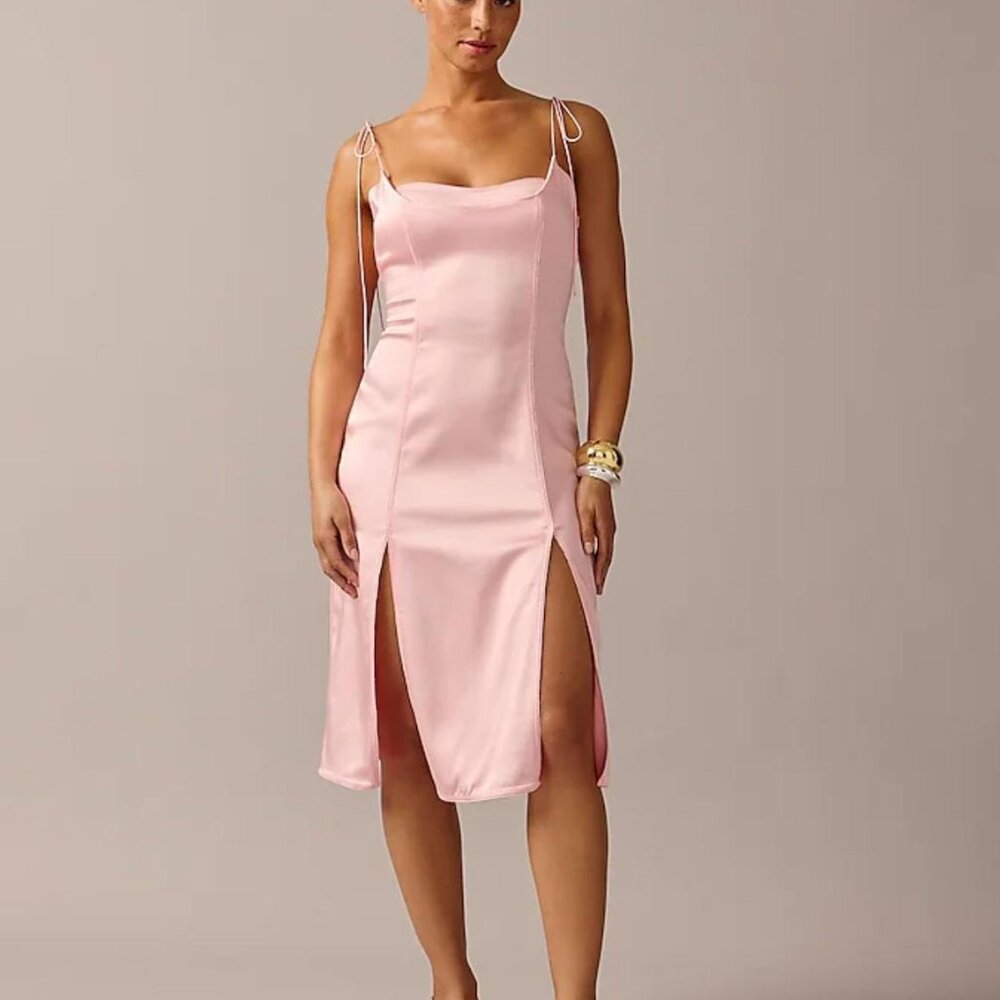 NWT J Crew Ltd Edition Anna October X pink orchid side slit dress, 14
